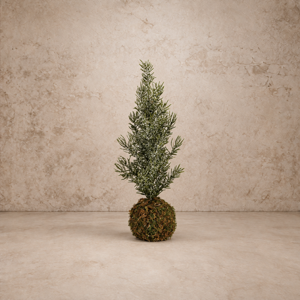 Faux Fir Tree w/ Moss Ball Base