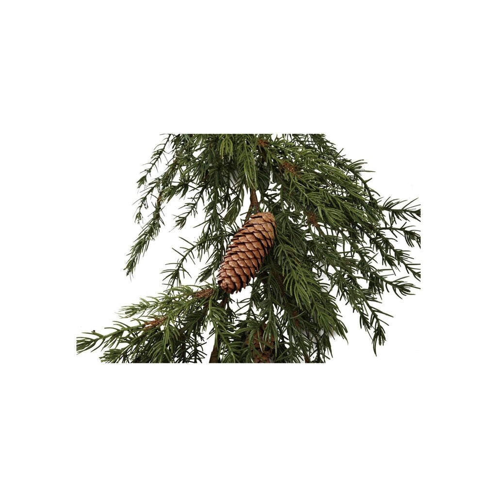 Faux Cedar Garland w/ Pinecones