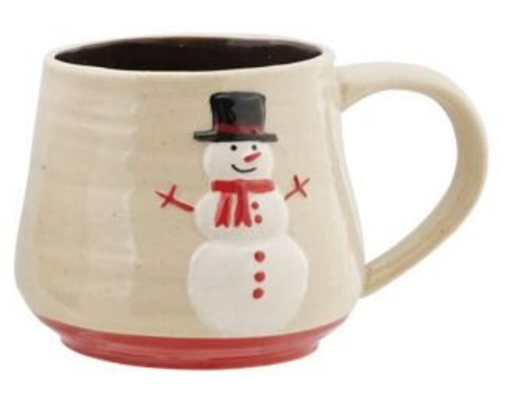 Hand Painted Embossed Icon Stoneware Mug