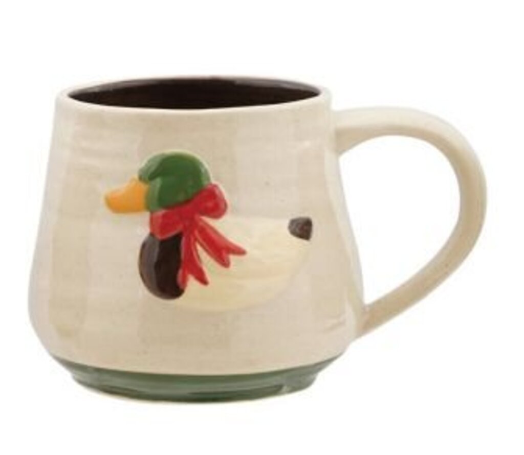 Hand Painted Embossed Icon Stoneware Mug