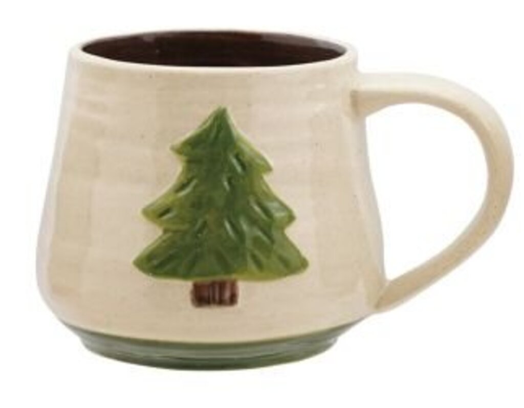 Hand Painted Embossed Icon Stoneware Mug