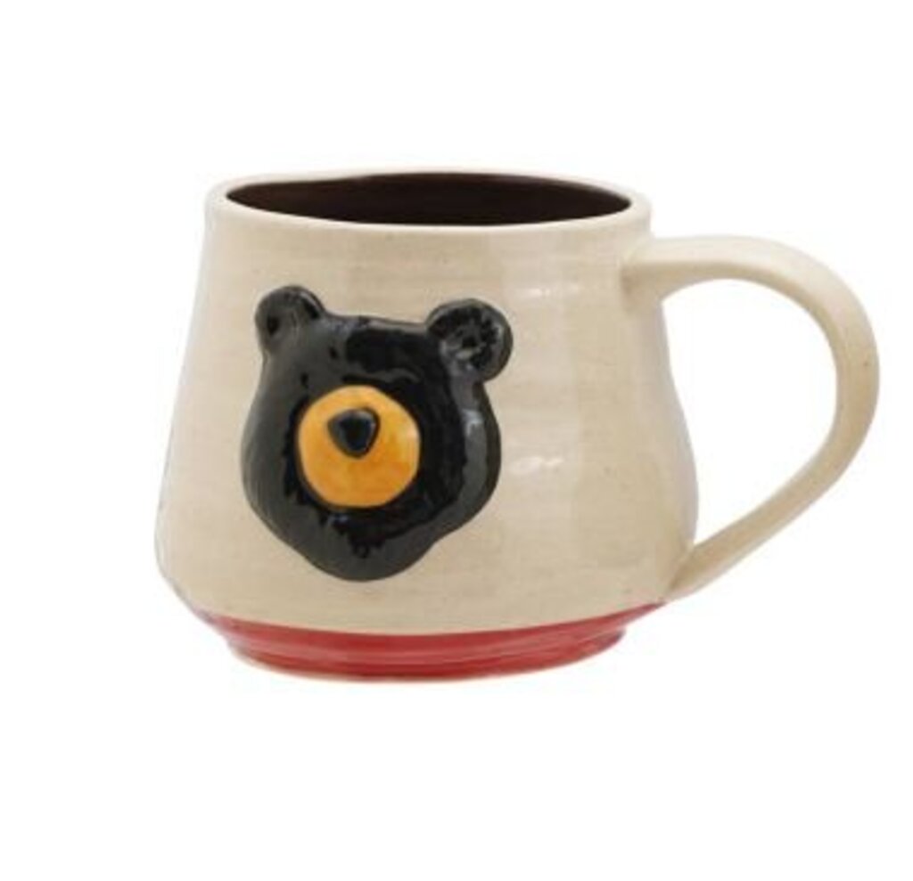Hand Painted Embossed Icon Stoneware Mug