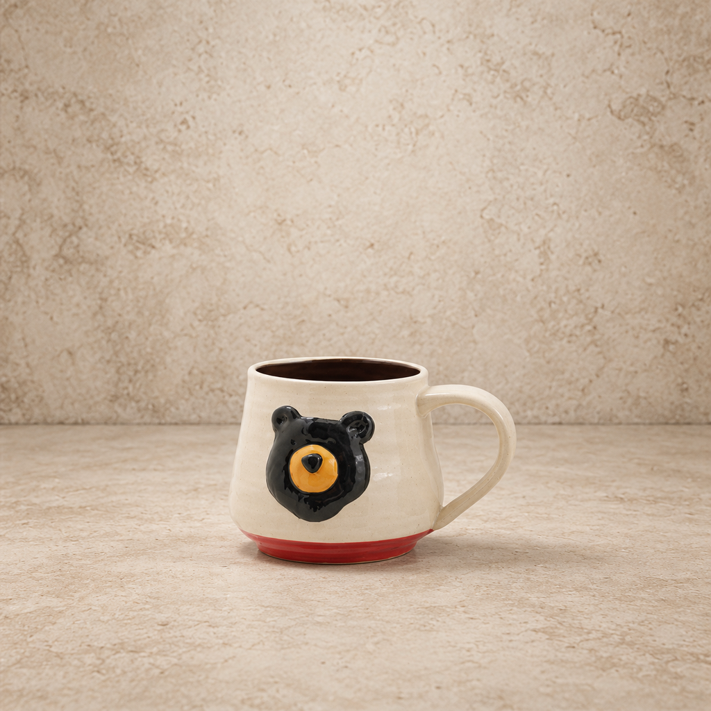 Hand Painted Embossed Icon Stoneware Mug