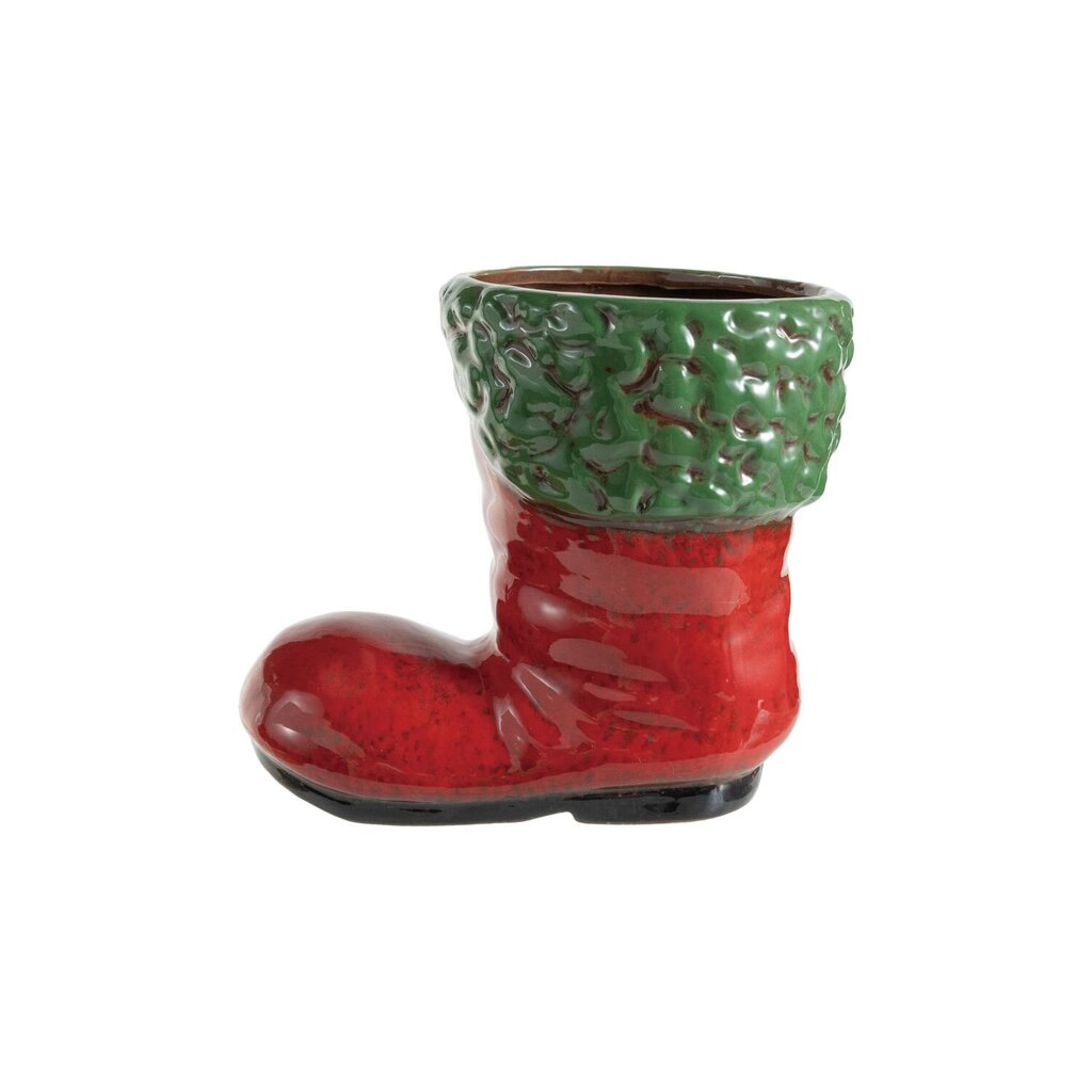 Hand Painted Ceramic Santa Boot Shaped Container