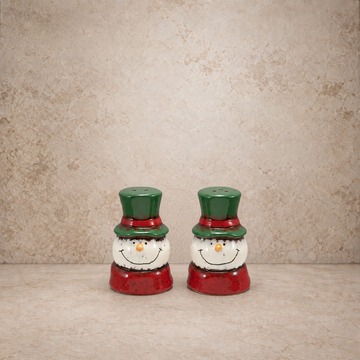 Hand Painted Ceramic Snowman Salt & Pepper Shaker