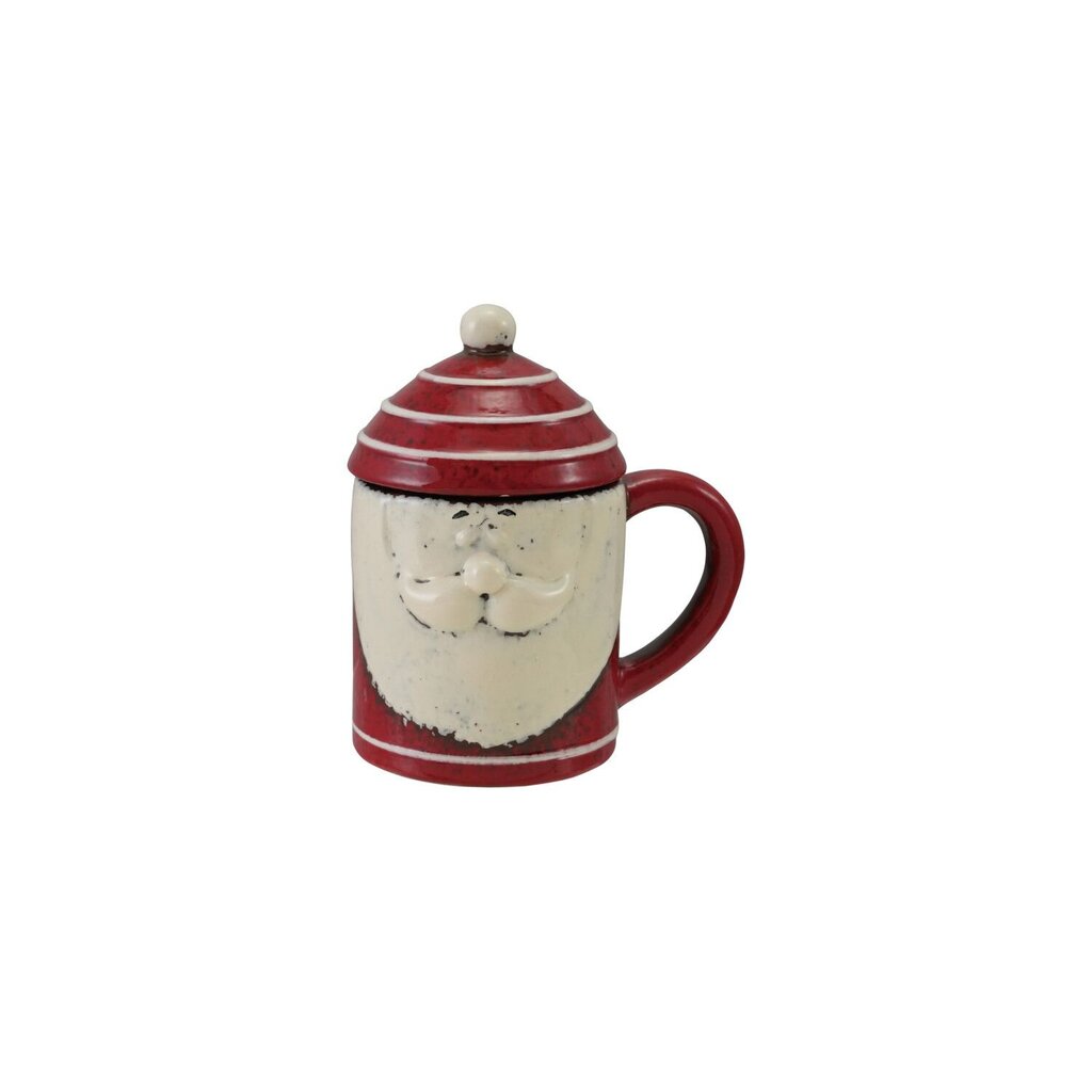 Hand Painted Ceramic Santa w/ Hat Shaped Lid
