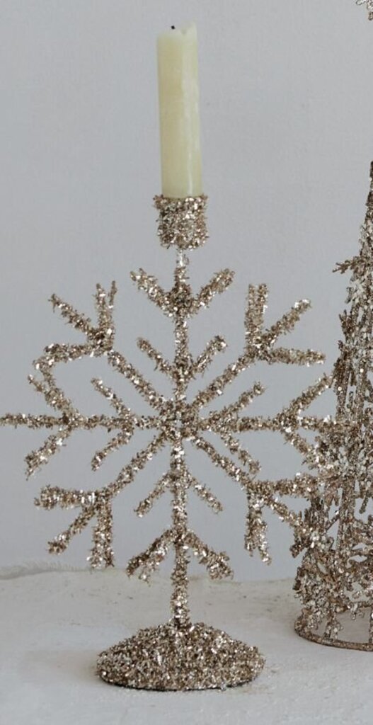 Metal Snowflake Shaped Taper Holder