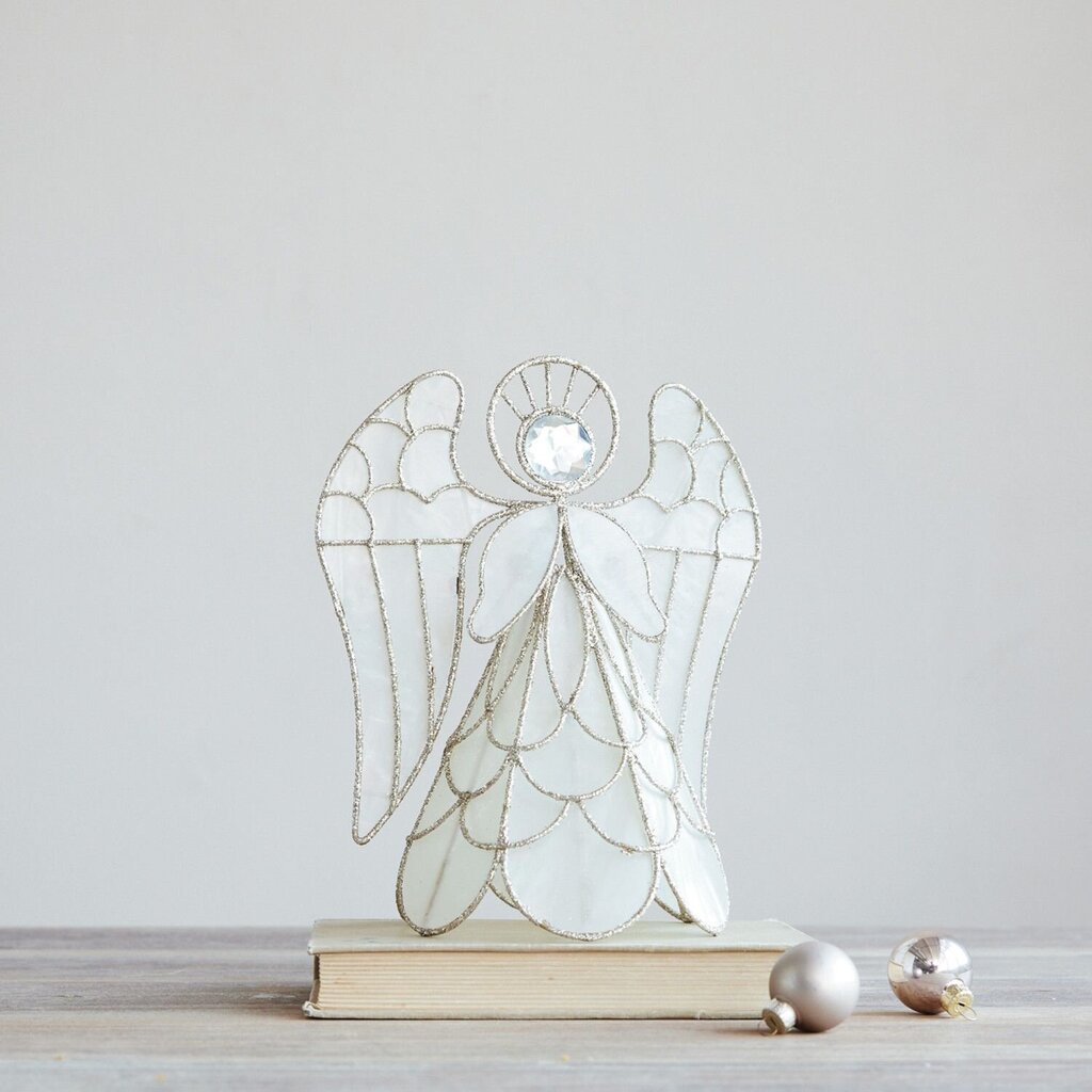 Metal + Faux Capiz Angel Tree Topper