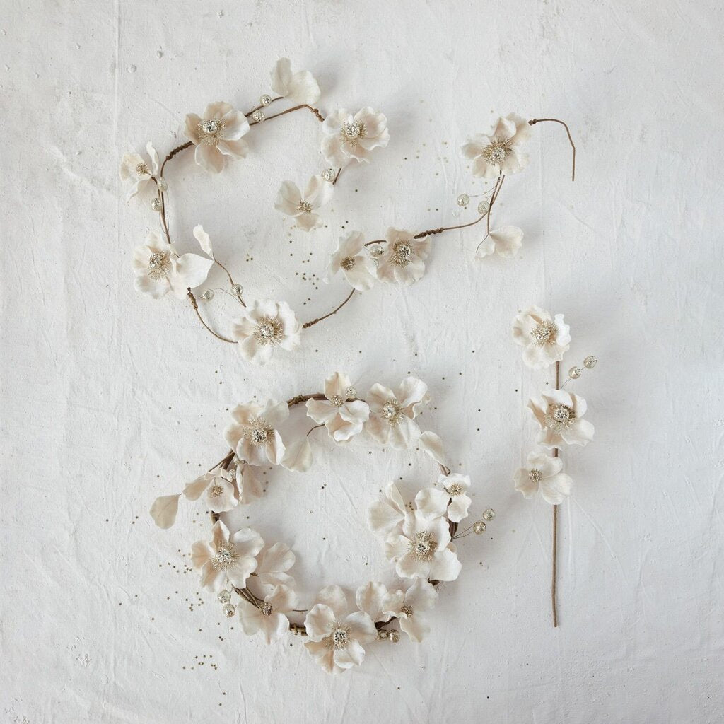 Faux Magnolia Flower Wreath