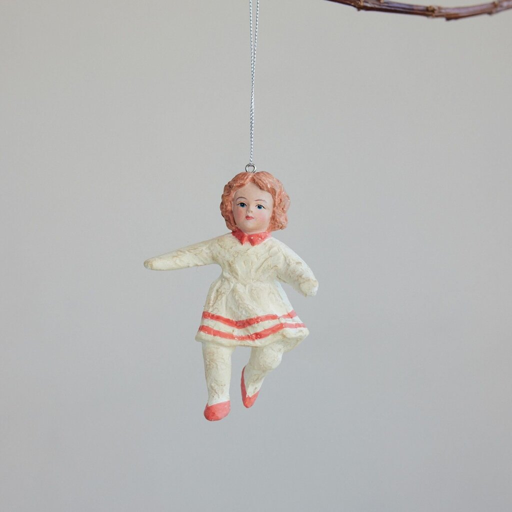 Paper Mache Girl Ornament