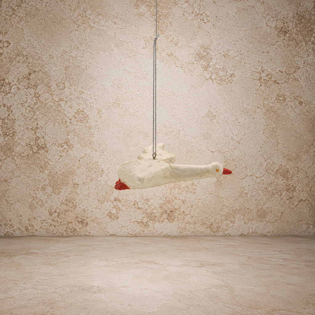 Paper Mache Flying Goose Ornament