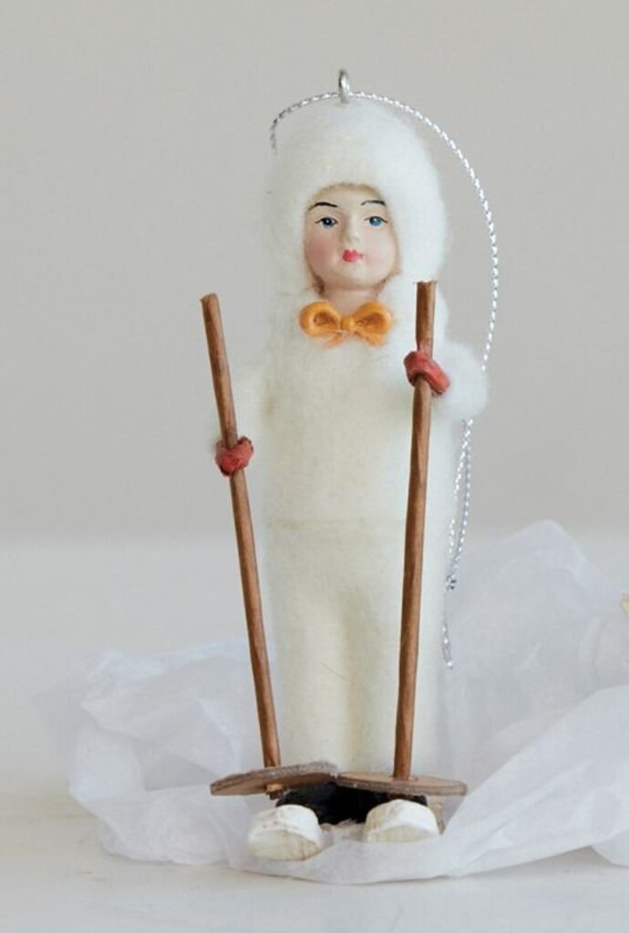 Resin Child Skiing Ornament
