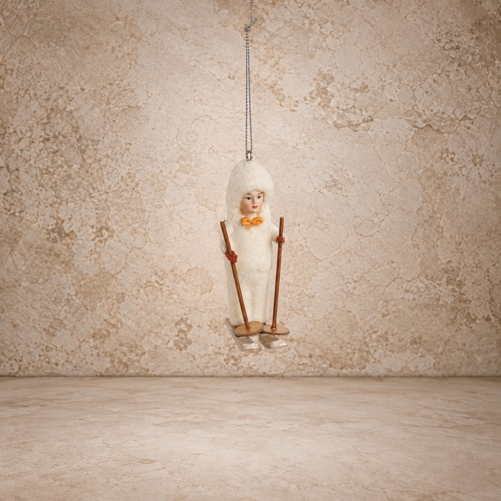 Resin Child Skiing Ornament