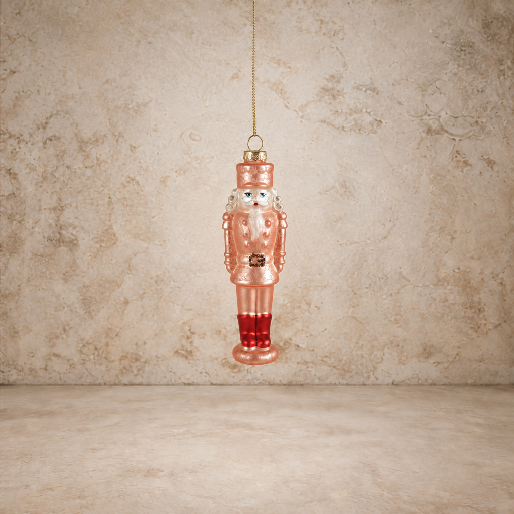 Mercury Glass Nutcracker w/ Glitter Ornament