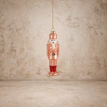 Mercury Glass Nutcracker w/ Glitter Ornament