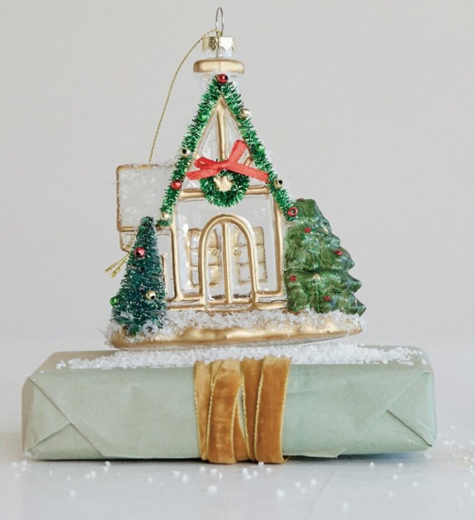 Hand Painted Chapel Glass Ornament