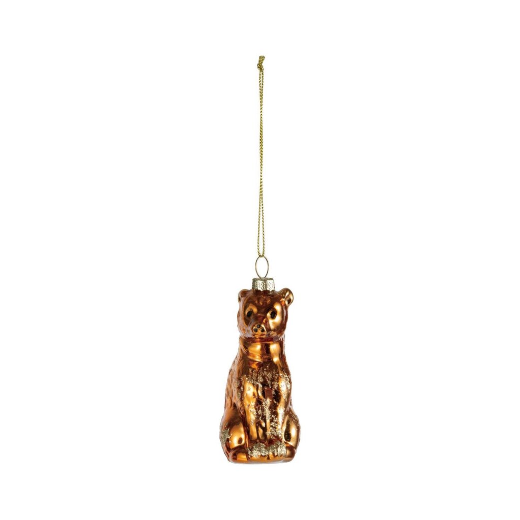 Mercury Glass Bear Glitter Ornament