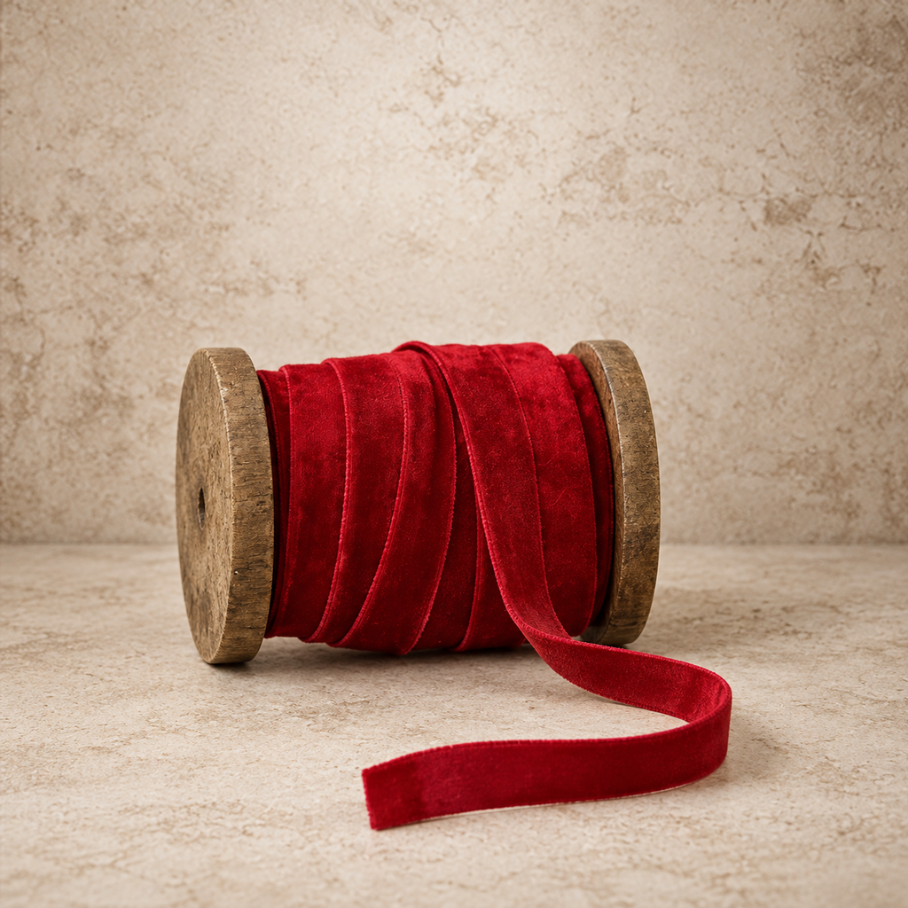Velvet Ribbon on Wood Spool