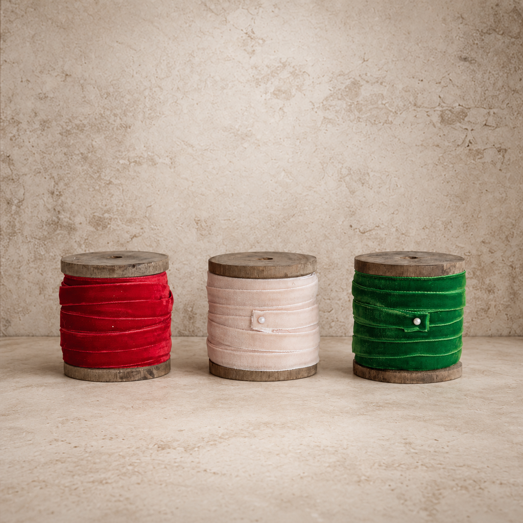Velvet Ribbon on Wood Spool