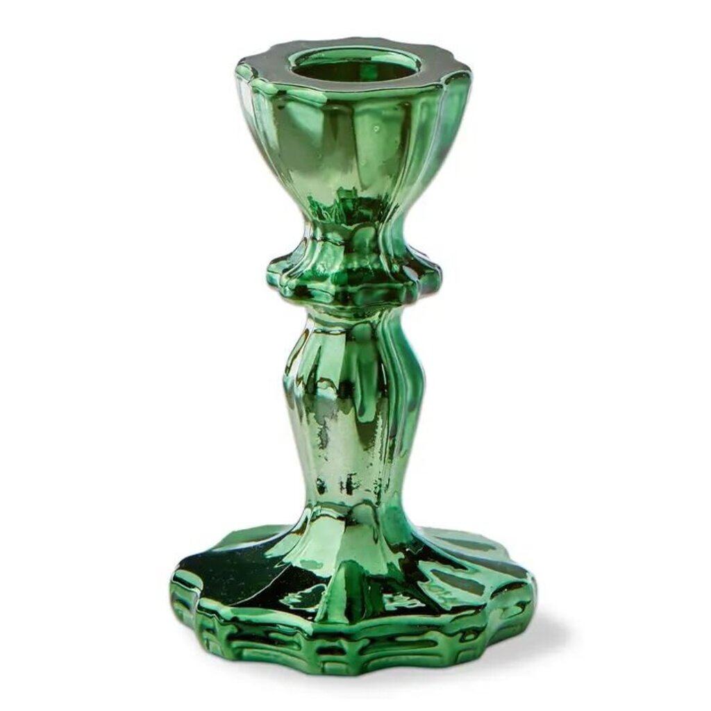 Green Mercury Glass Taper Holder