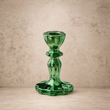 Green Mercury Glass Taper Holder