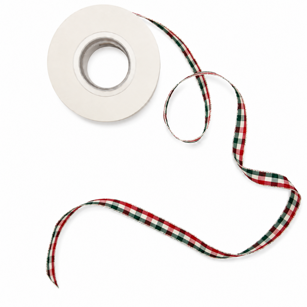 'Merry' Gingham Ribbon