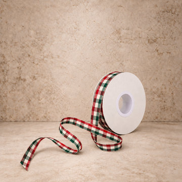 'Merry' Gingham Ribbon