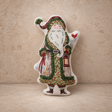 Santa Shaped Pillow w/ Embroidery