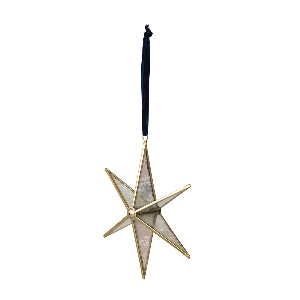 Antique Mirrored Glass Star Ornament