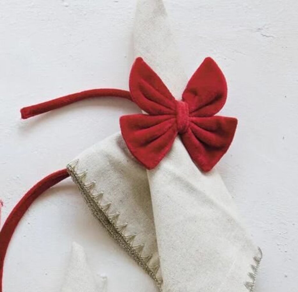 Red Velvet Bow Napkin Tie