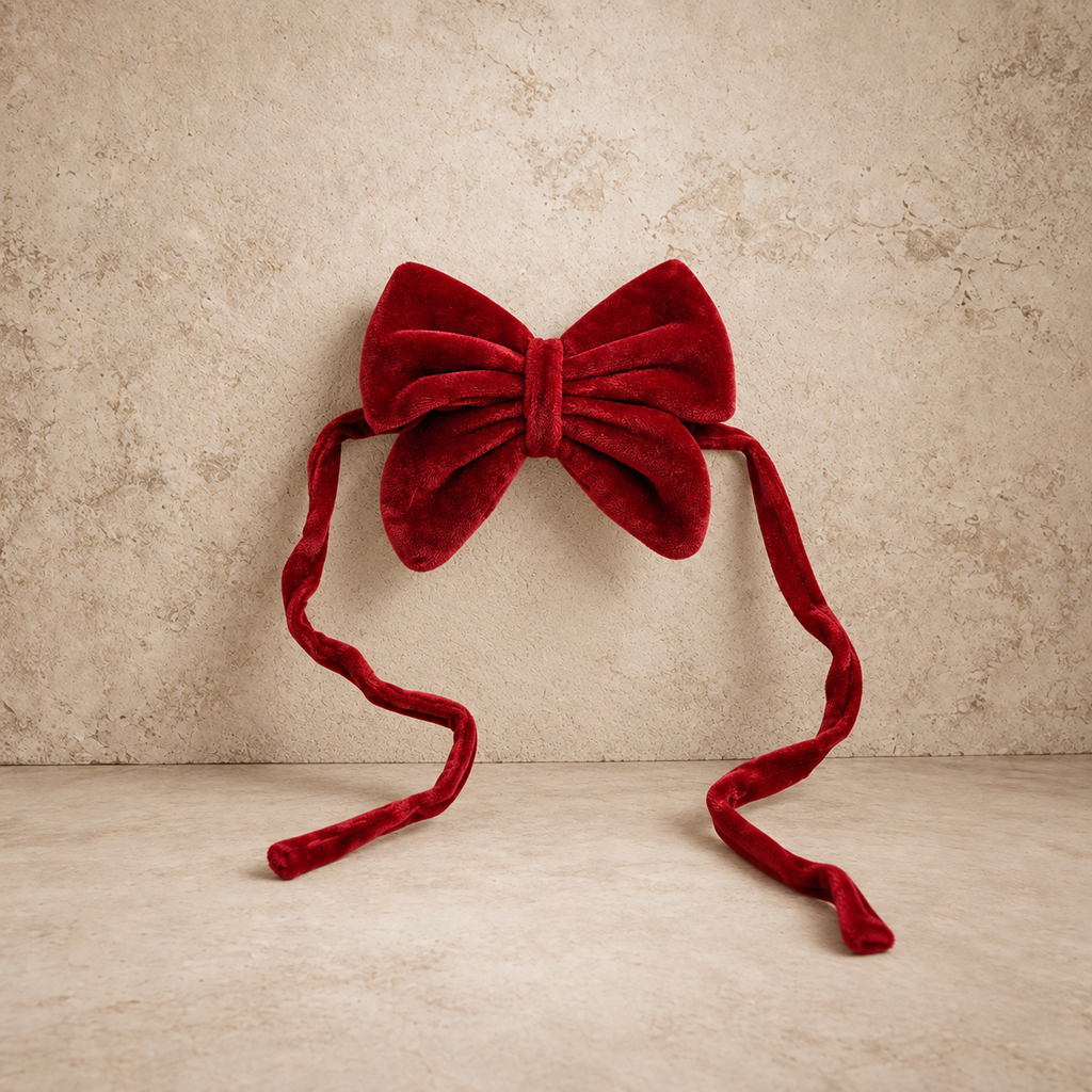 Red Velvet Bow Napkin Tie