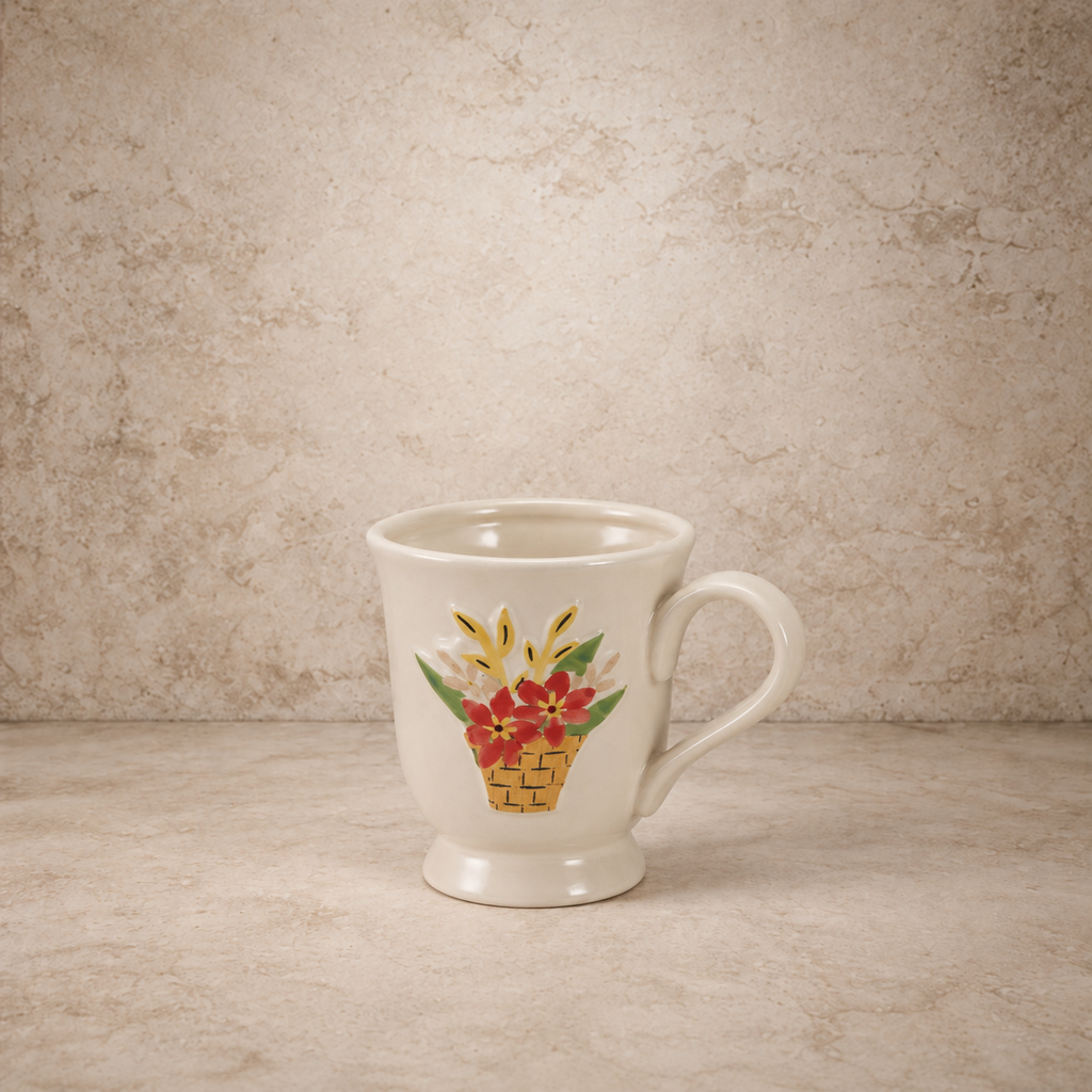 Flora + Fauna Footed Stoneware Mug