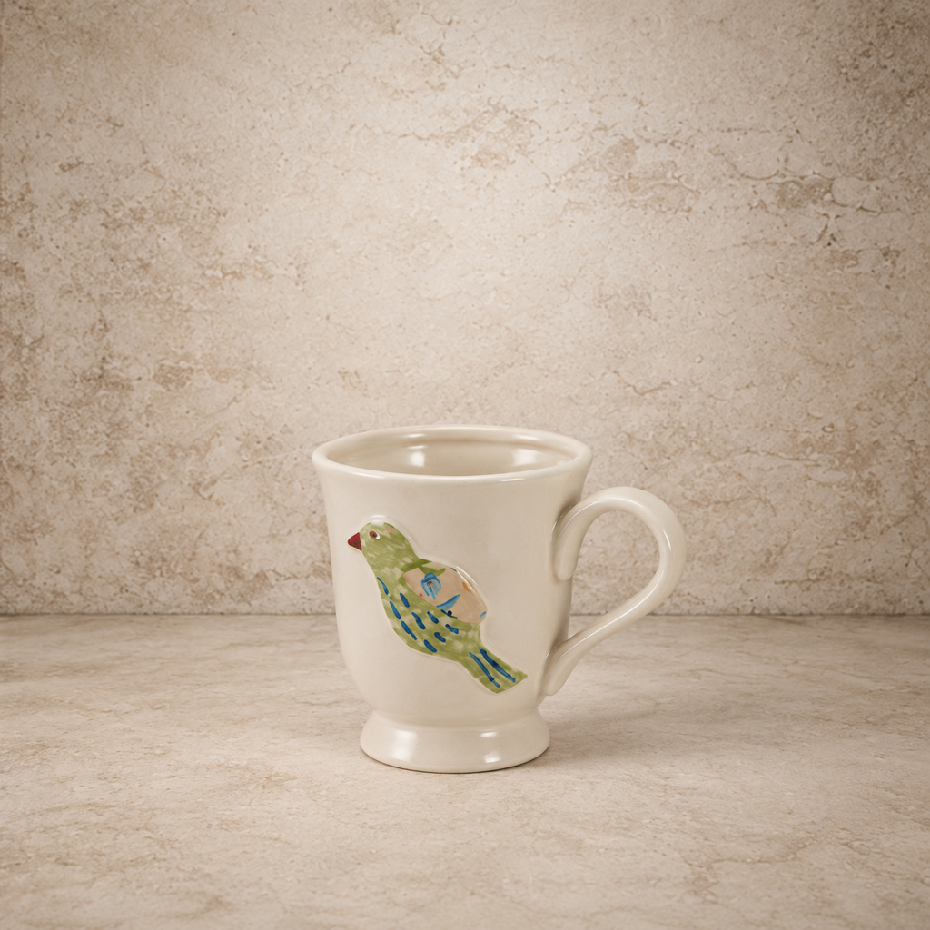 Flora + Fauna Footed Stoneware Mug