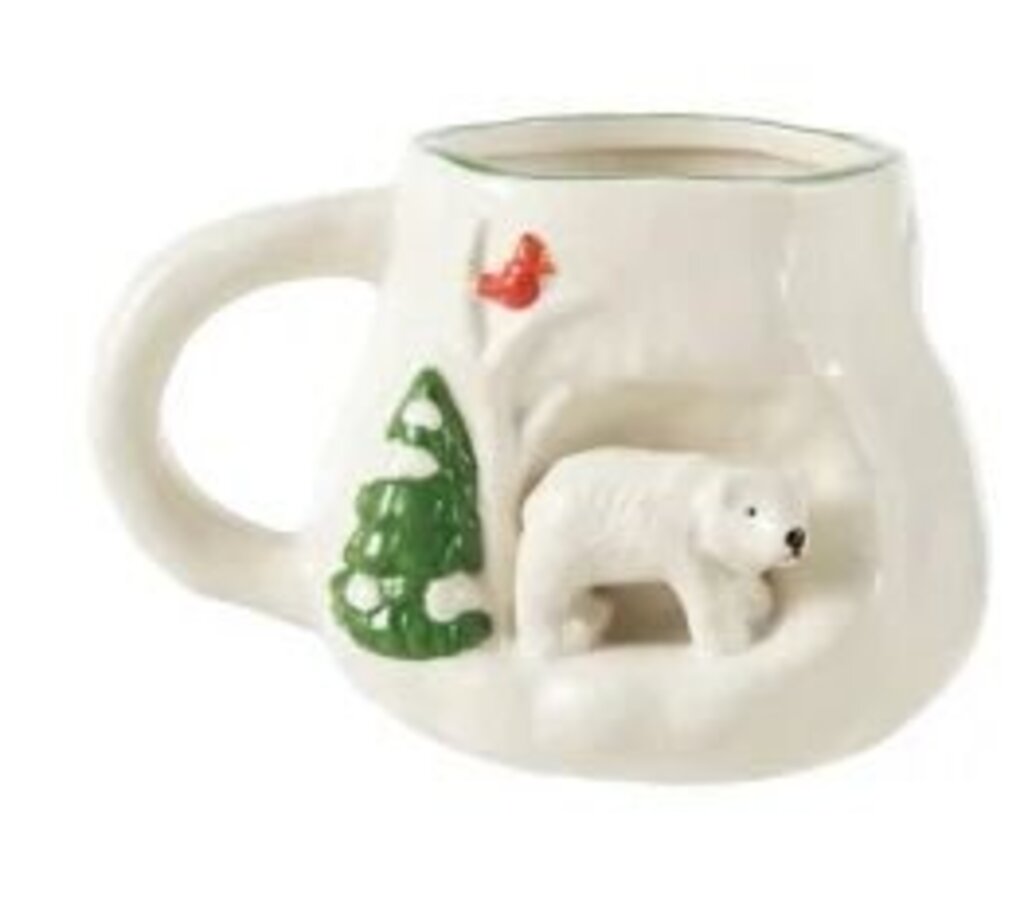 3D Christmas Scene Stoneware Mug