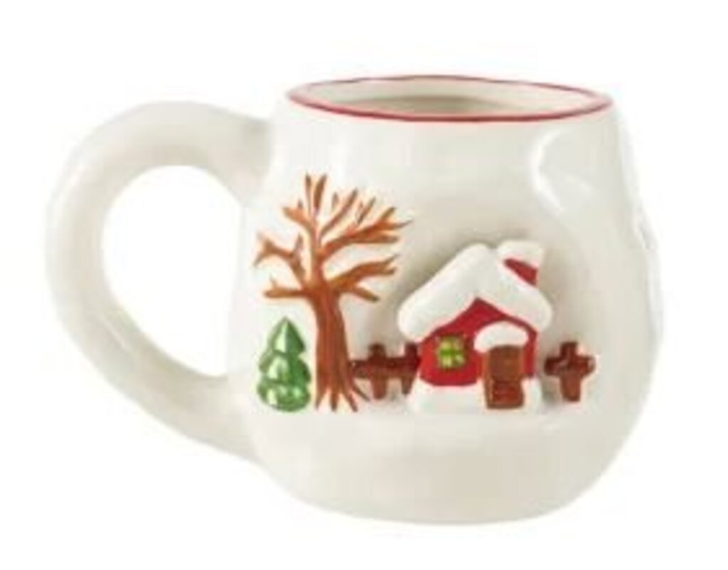 3D Christmas Scene Stoneware Mug