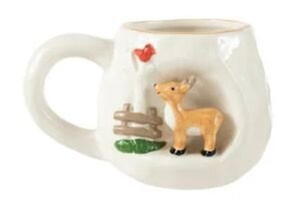 3D Christmas Scene Stoneware Mug