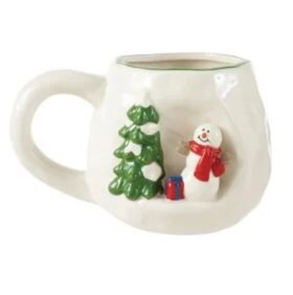 3D Christmas Scene Stoneware Mug