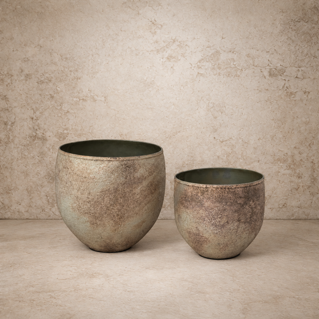 Tarnished Metal Planter