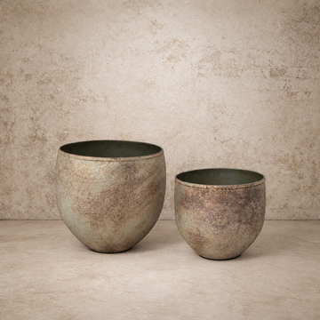 Tarnished Metal Planter