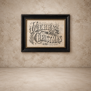 Framed Vintage Merry Christmas Sign