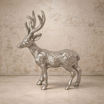 Silver Cast Aluminum Deer