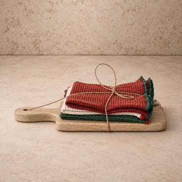 Cheese Serving Board w/ Three Dish Cloths