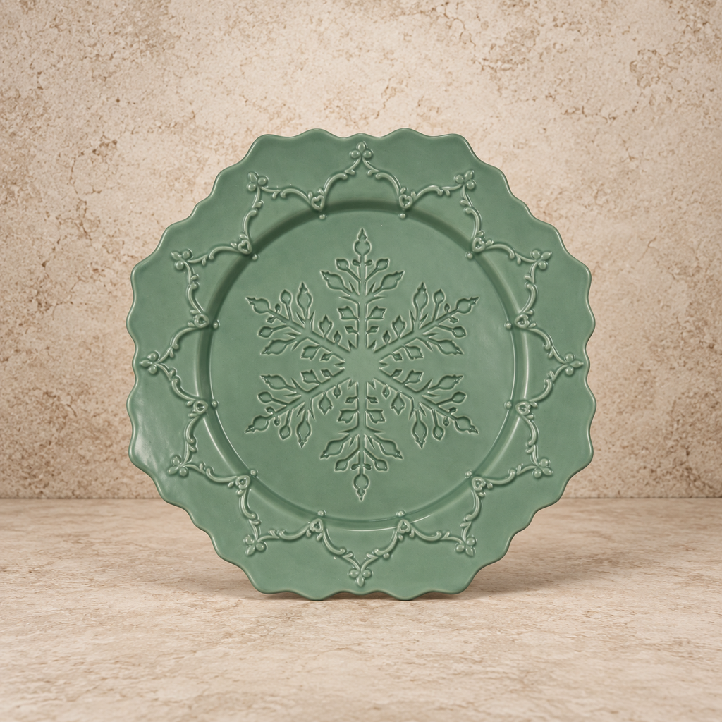 Ceramic Scalloped Octagon Shaped Plate