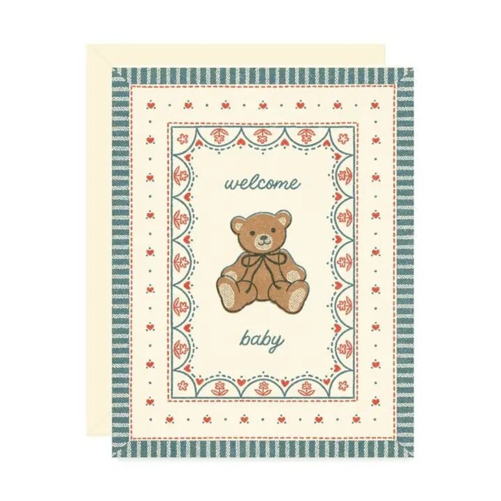 Welcome Baby Teddy Bear Card