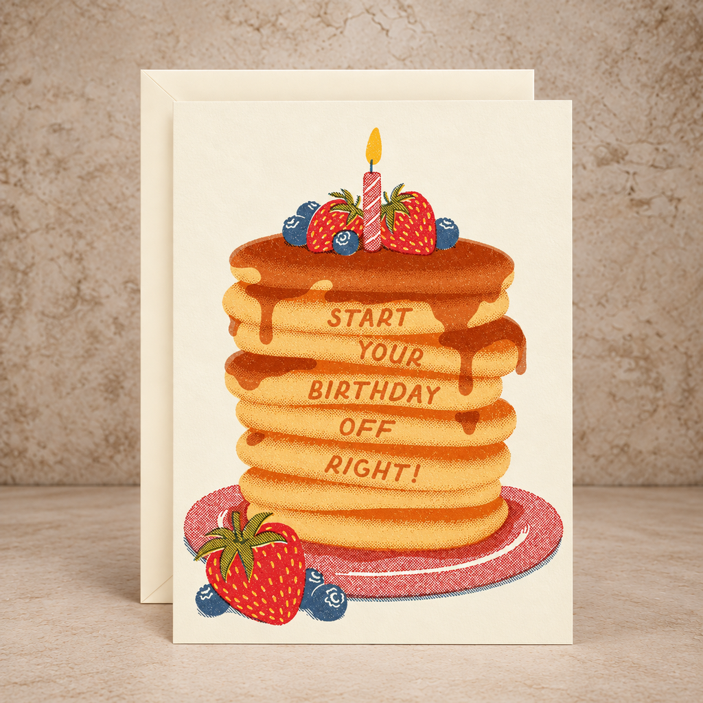 Pancake Stack Birthday Card