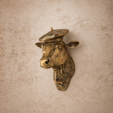 Aluminum Cow Head + Beret