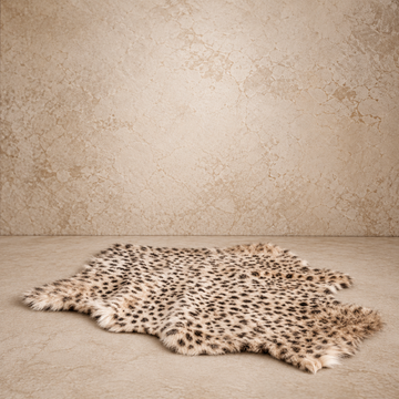 Awesome Goat Fur Rug w/ Leopard Print