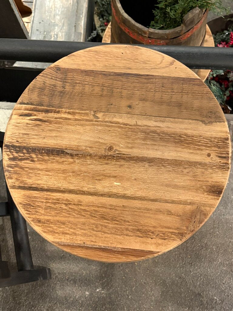 Beautiful Wood + Iron Round Side Table