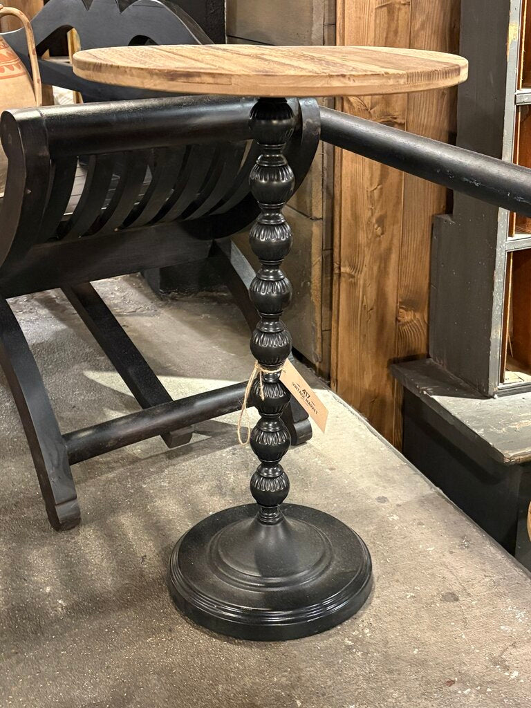 Beautiful Wood + Iron Round Side Table