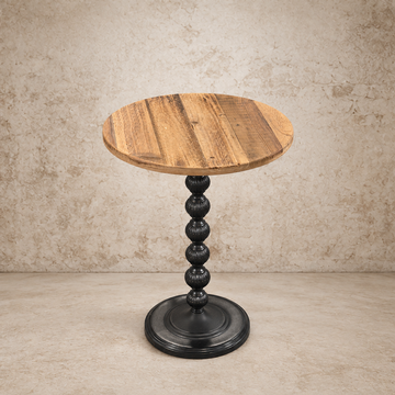 Beautiful Wood + Iron Round Side Table